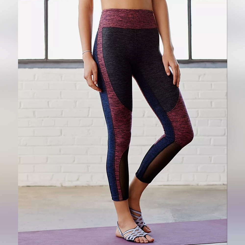 Free People Movement Dylan Leggings Women's Medium‎ Colorblock Mesh Cropped